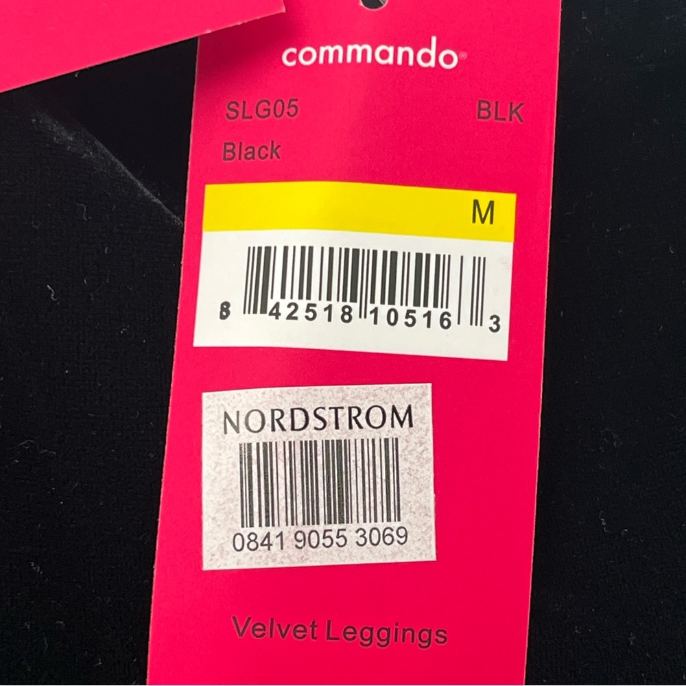 Commando Black Velvet Leggings‎ Womens Size Medium Stretch SLG05 High Waist NEW - Picture 3 of 11